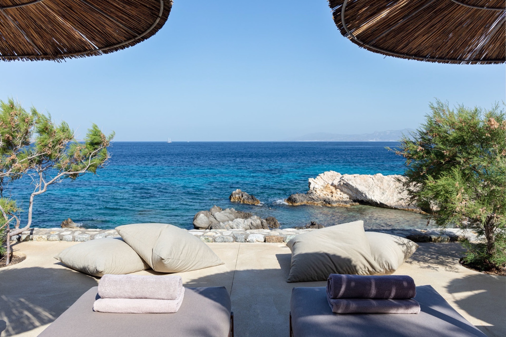 Villa terrace, private beach