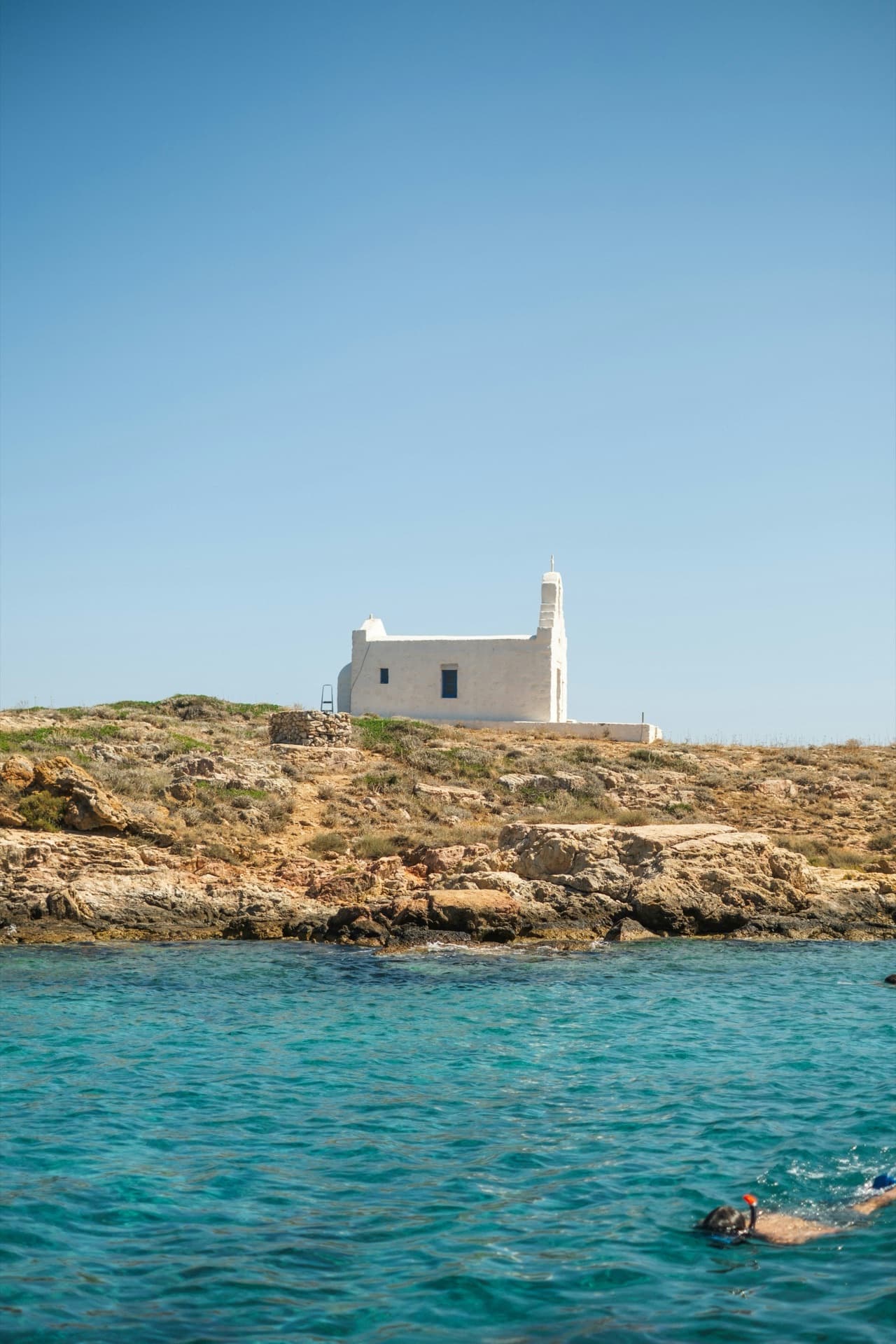Antiparos, quiet coast across the channel