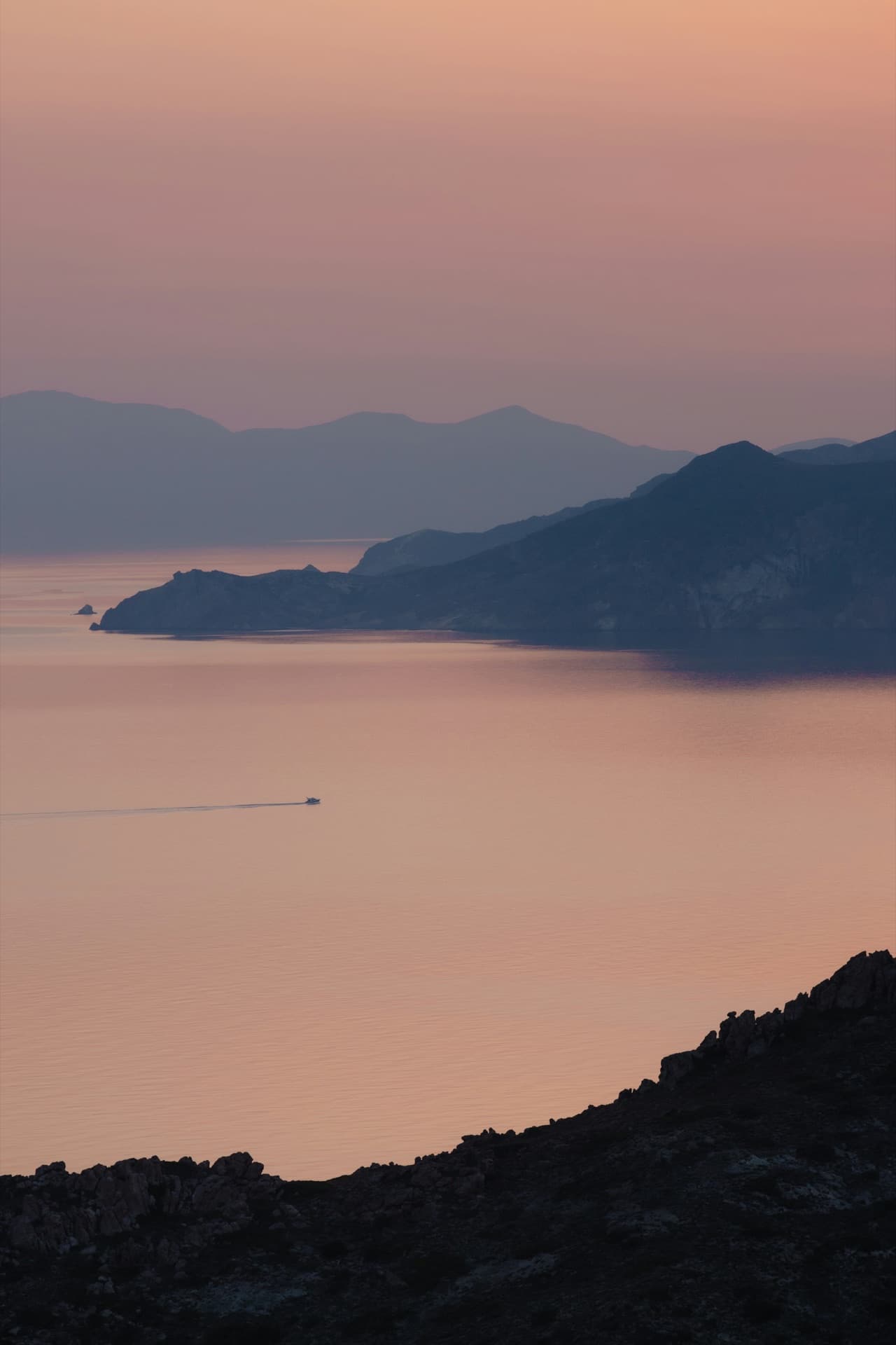Milos coast at sunset, Aegean