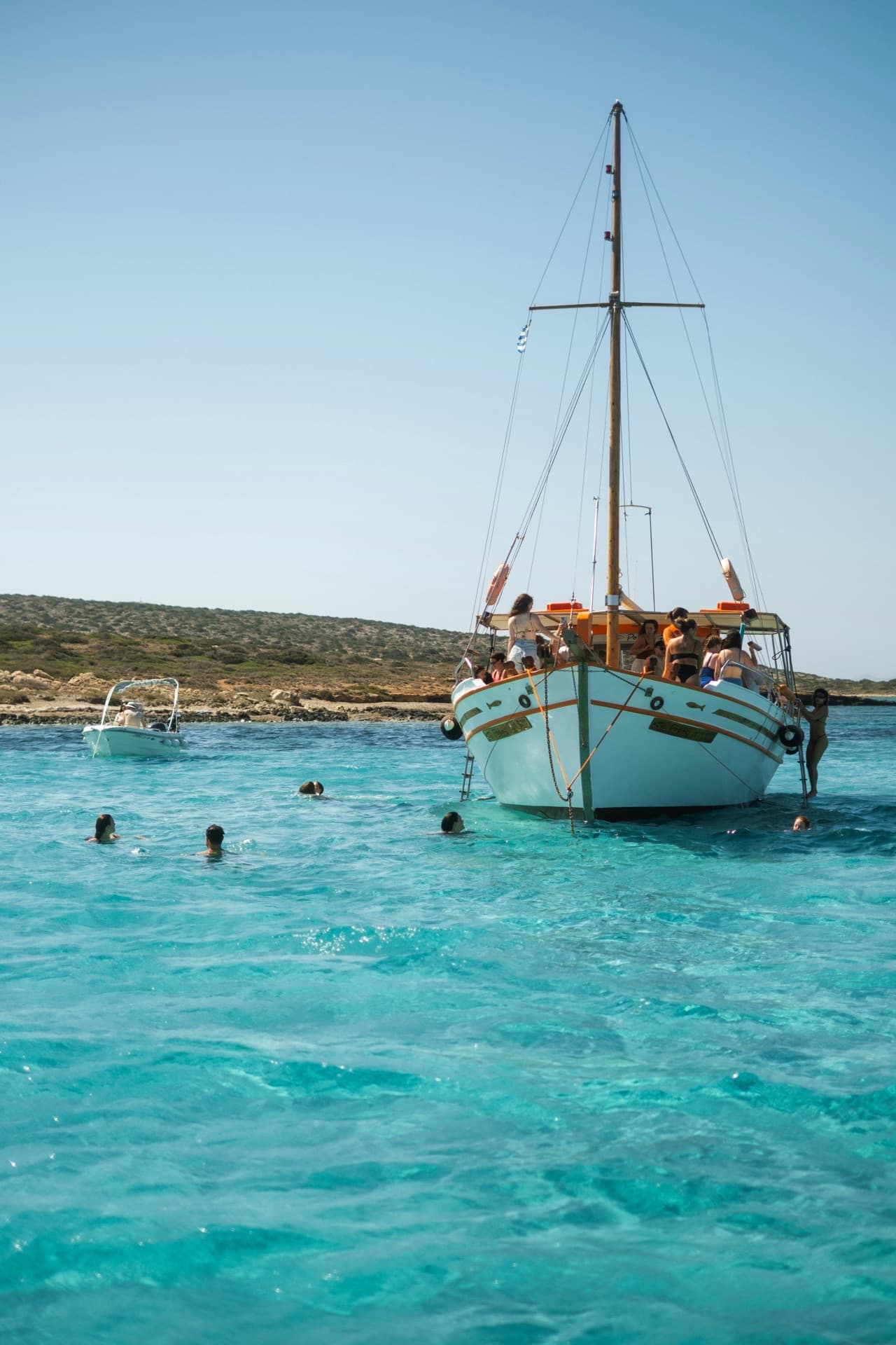 Paros coast and sea at golden hour