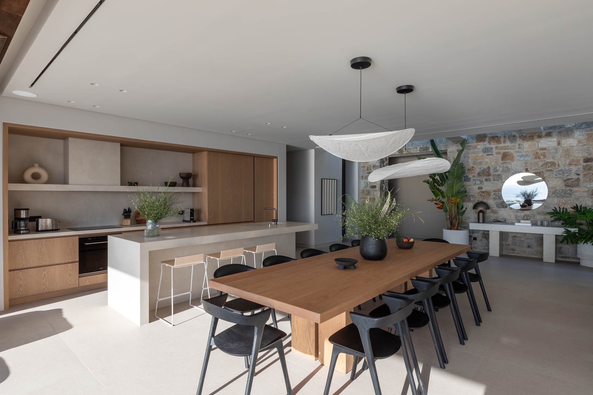 Kitchen and dining table, clean contemporary lines
