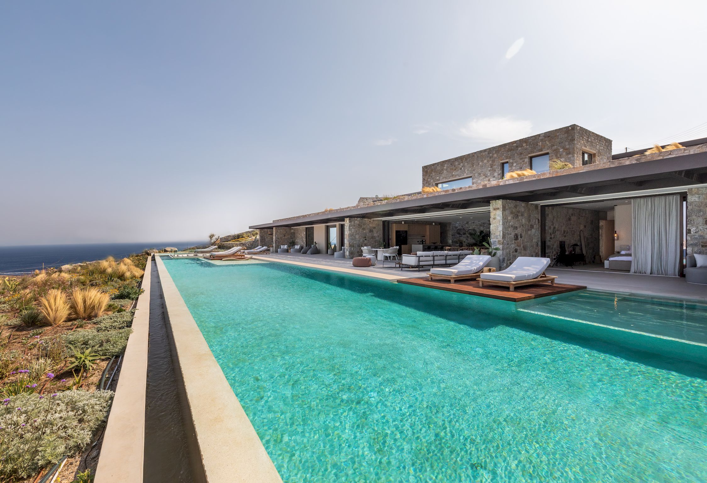 The residence and long infinity pool from the terrace