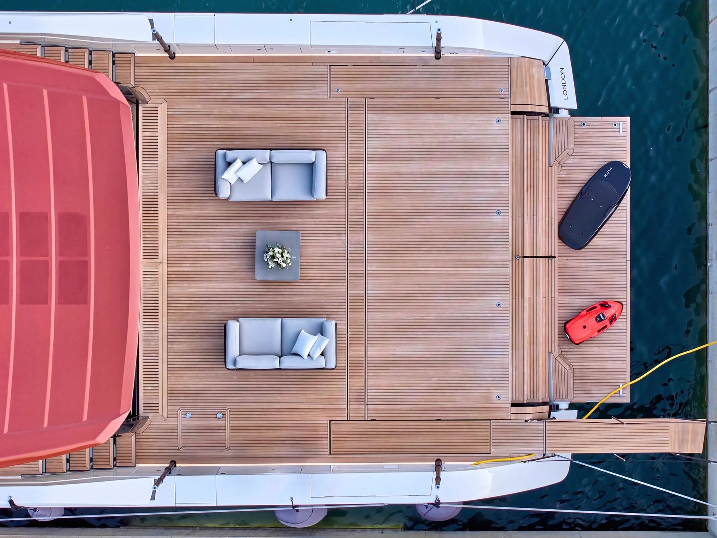 BESTIA exterior at the dock