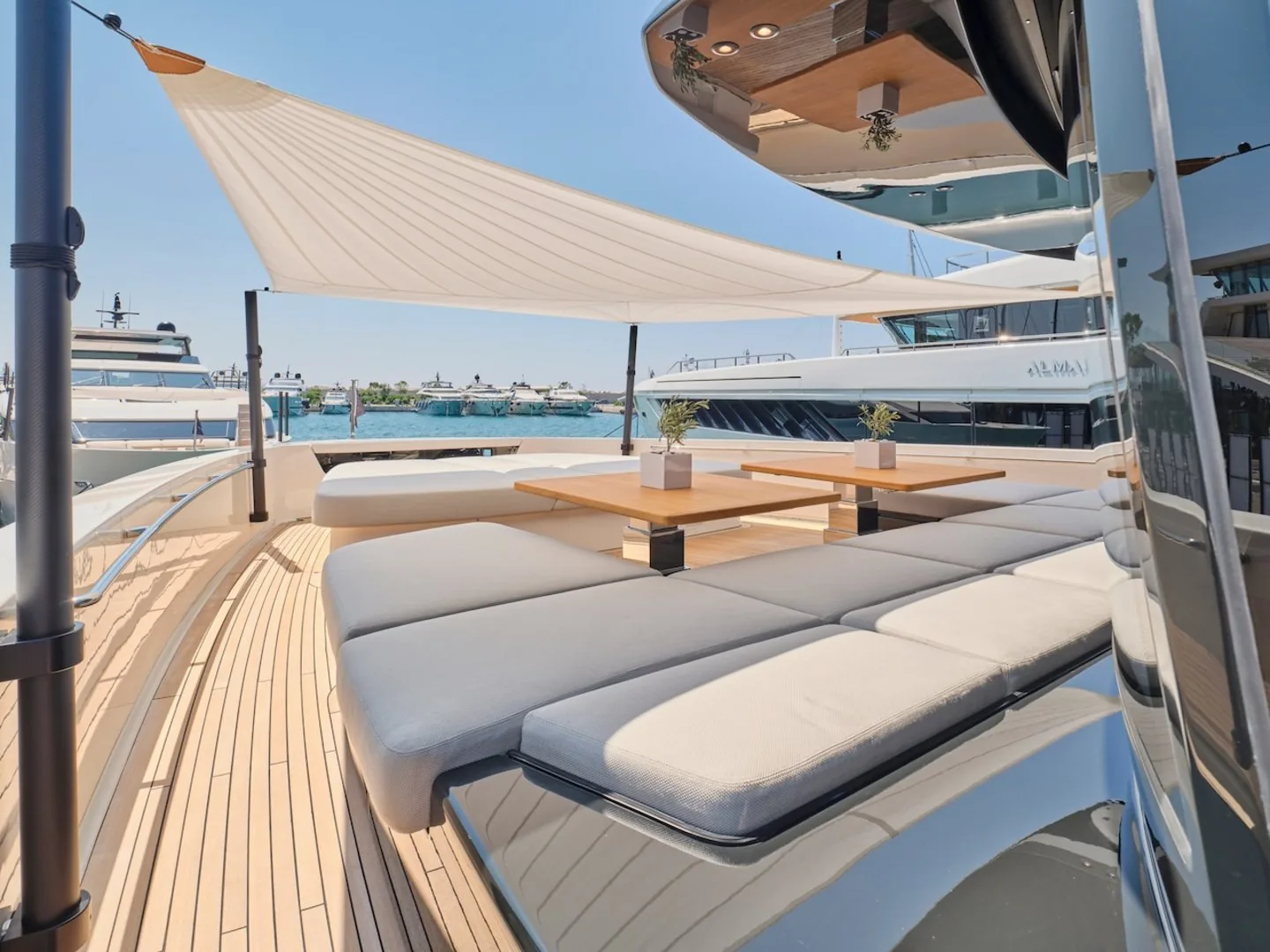 Sundeck and shaded lounging area